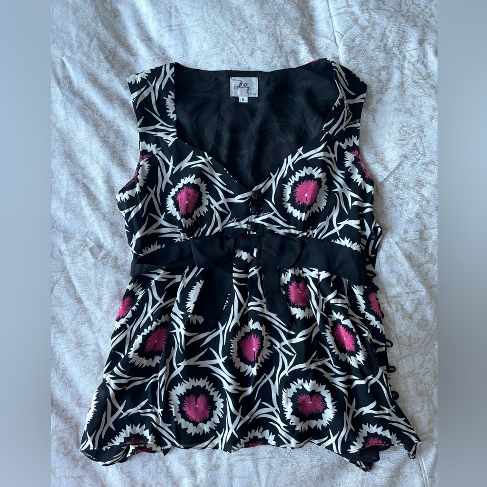 Milly New York silk pattern top US 8